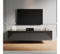 (High Gloss Black, 140cm) Elegant High Gloss TV Stand Cabinet,Floating TV Stand,White