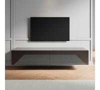 (High Gloss Black, 160cm) Elegant High Gloss TV Stand Cabinet,Floating TV Stand,White
