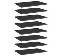 (high gloss black, 60 x 40 x 1.5 cm/ 8 pcs) vidaXL Bookshelf Board Extra Shelf Replacement Panel DIY Board Engineered Wood