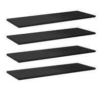 (high gloss black, 80 x 30 x 1.5 cm/ 8 pcs) vidaXL Bookshelf Board Extra Shelf Replacement Panel DIY Board Engineered Wood