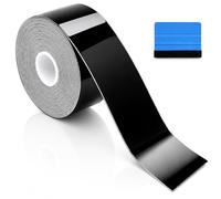 High Gloss Black Car Vinyl Wrap Tape Kit, Scratch Resistant Black Permanent Vinyl Protective Film For Door Sills And Exterior Surfaces, Flexible Car Wrap Vinyl And Carbon Fibre Tape Alternative