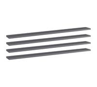(high gloss grey, 100 x 10 x 1.5 cm/ 4 pcs) vidaXL Bookshelf Board Extra Shelf Replacement Panel DIY Board Engineered Wood