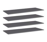 (high gloss grey, 100 x 40 x 1.5 cm/ 4 pcs) vidaXL Bookshelf Board Extra Shelf Replacement Panel DIY Board Engineered Wood
