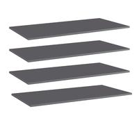(high gloss grey, 100 x 50 x 1.5 cm/ 4 pcs) vidaXL Bookshelf Board Extra Shelf Replacement Panel DIY Board Engineered Wood
