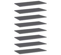 (high gloss grey, 80 x 40 x 1.5 cm/ 8 pcs) vidaXL Bookshelf Board Extra Shelf Replacement Panel DIY Board Engineered Wood