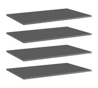 (high gloss grey, 80 x 50 x 1.5 cm/ 4 pcs) vidaXL Bookshelf Board Extra Shelf Replacement Panel DIY Board Engineered Wood