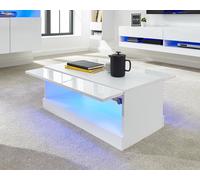 High Gloss Lift Up Coffee Table With LED Lights - Black, Grey or White Colour