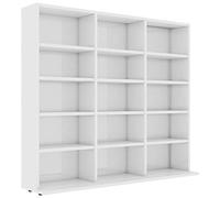 High Gloss Media Storage Cabinet - Engineered Wood Display Shelf for Home & Office Organization