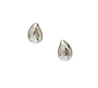 High Gloss Mirror Polished Teardrop Stud Earrings, Minimalist Cold Tone Solid Water Drop Ear Jewelry, Advanced Texture All-Match Daily Commuter Earrings For Women