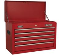 660 x 305 x 430mm RED 5 Drawer Topchest Tool Chest Storage Unit - High Gloss