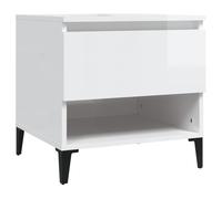 (high gloss white, 1 pcs) vidaXL 1/2x Side Table White Engineered Wood Sofa Couch End Coffee Lamp Table