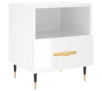 (high gloss white, 1 pcs) vidaXL Bedside Cabinets Side Table Nightstand 2 pcs Sonoma Oak Engineered Wood