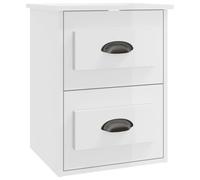 (high gloss white, 1 pcs) vidaXL Wall-mounted Bedside Cabinets Floating Storage Cabinets Hanging Cabinet