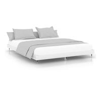 vidaXL Bed Frame High Gloss White 160x200 cm Engineered Wood LSO UK