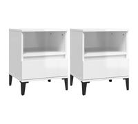 (high gloss white, 2 pcs) vidaXL 1/2x Bedside Cabinet Bedroom Furniture Nightstand Cabinet Multi Colours