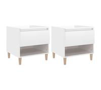 (high gloss white, 2 pcs) vidaXL 1/2x Bedside Table Engineered Wood Bed Cabinet End Table Multi Colours
