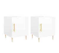 (high gloss white, 2 pcs) vidaXL Bedside Cabinets Side Table Bedstand 2 pcs Grey Sonoma Engineered Wood