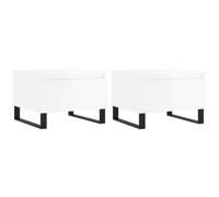 vidaXL Coffee Tables 2 pcs High Gloss White 50x46x35 cm Engineered Wood