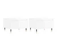 vidaXL Coffee Tables 2 pcs High Gloss White 50x46x35 cm Engineered Wood