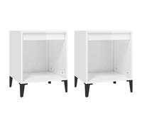 (High gloss white, 2 x Bedside cabinet) vidaXL 1/2x Bedside Cabinet White Nightstand Telephone Stand Multi Colours