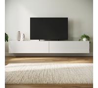(High Gloss White, 200cm) Elegant High Gloss TV Stand Cabinet,Floating TV Stand,White