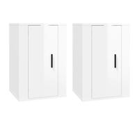 (high gloss white, 40 x 34.5 x 60 cm/ 2 pcs) vidaXL Wall Mounted TV Cabinet Hanging TV Stand TV Unit Entertainment Centre