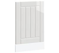 vidaXL Lucca High Gloss Dishwasher Panel/Cover - White, Engineered Wood, Moisture Resistant, Easy Cleaning Front for Modern Kitchens, 45x1.5x67 cm