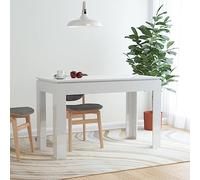 High Gloss White Extendable Dining Table 120x60 cm Modern Bar Table & Book Table for Kitchen Living Room & Outdoor Use Stylish Particle Board Furniture