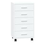 (High gloss white) Office Unit Document Storage Organiser with Castors 5 Drawers Multi Colours