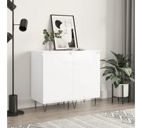 High Gloss White Sideboard 40x35x70 cm Engineered Wood & Metal, 2 pcs Set