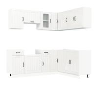 vidaXL 11 Piece Kitchen Cabinet Set Kalmar Gloss White Engineered Wood
