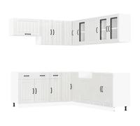 (high gloss white) vidaXL 11 Piece Kitchen Cabinet Set Lucca Black Engineered Wood