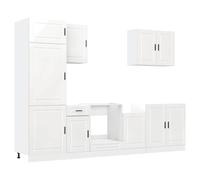 Kitchen cabinet set White High Gloss Engineered Wood 80x46x81.5cm 7pc full set.