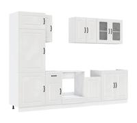 (high gloss white) vidaXL 8 Piece Kitchen Cabinet Set Kalmar Sonoma Oak Engineered Wood