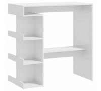 Vidaxl Bar Table With Storage Rack High Gloss White 100X50X101.5 Cm