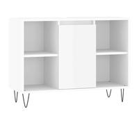 (high gloss white) vidaXL Bathroom Cabinet Vanity Unit Highboard Cupboard Black Engineered Wood