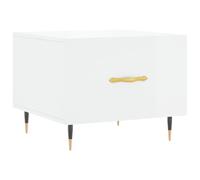 vidaXL Coffee Table High Gloss White 50x50x40 cm Engineered Wood, White