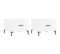 vidaXL Coffee Tables 2pcs High Gloss White 50x50x40 cm Engineered Wood, White
