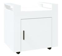 (High gloss white) vidaXL Desk Trolley Engineered Wood Office Under Storage Trolley Multi Colours