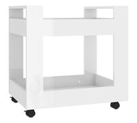 (High gloss white) vidaXL Desk Trolley Engineered Wood Under Desk Storage Trolley Multi Colours