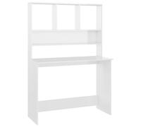 (high gloss white) vidaXL Desk with Shelves Chipboard Computer Workstation Desk Multi Colours
