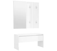 (High gloss white) vidaXL Hallway Furniture Set Living Room Bench and Coat Rack Engineered Wood