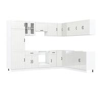 (high gloss white) vidaXL Kitchen Cabinet Set 14 Piece Cabinet Cupboard Lucca Engineered Wood