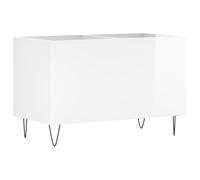 vidaXL Record Cabinet High Gloss White – Engineered Wood Vinyl Storage – 74.5x38x48 cm