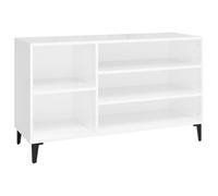 vidaXL Shoe Cabinet High Gloss White 102x36x60 cm Engineered Wood, White