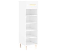 vidaXL Shoe Cabinet High Gloss White 30X35X105 Cm Engineered Wood, White