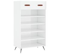 vidaXL Shoe Cabinet High Gloss White 60x35x105 cm Engineered Wood 09 UK HOT