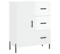 Sideboard High Gloss White 69.5x34x90cm Engineered Wood 3 Drawers 2 Doors Sturdy