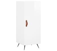 Sideboard High Gloss White 34.5x34x90cm Engineered Wood & Metal Legs with Doors