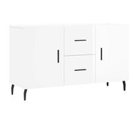 vidaXL Modern Sideboard in High Gloss White with Metal Legs - Engineered Wood, Sturdy and Spacious Living Room or Bedroom Storage Unit